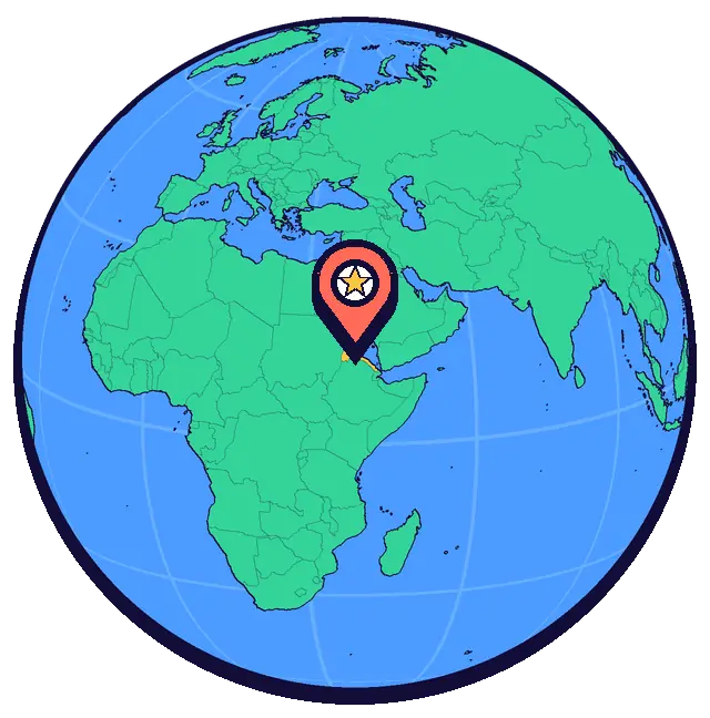 Asmara marked on a globe