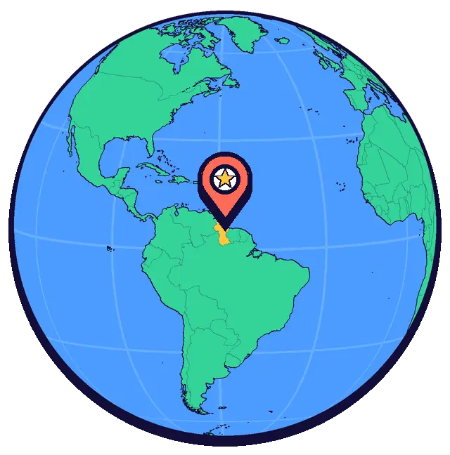 Ubicación de Georgetown en un globo
