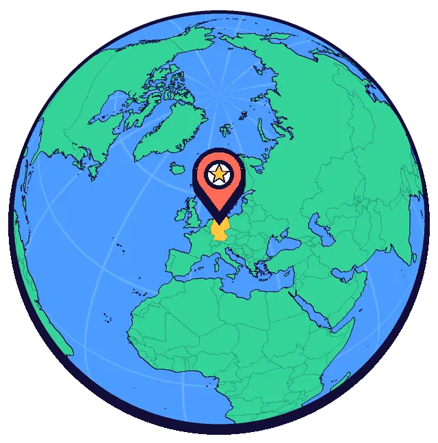 Ubicación de Hamburgo en un globo
