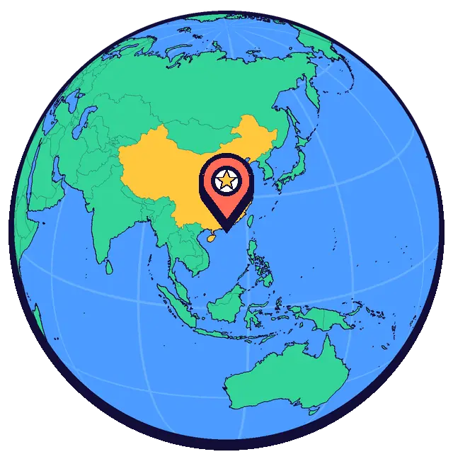 Hong Kong marked on a globe
