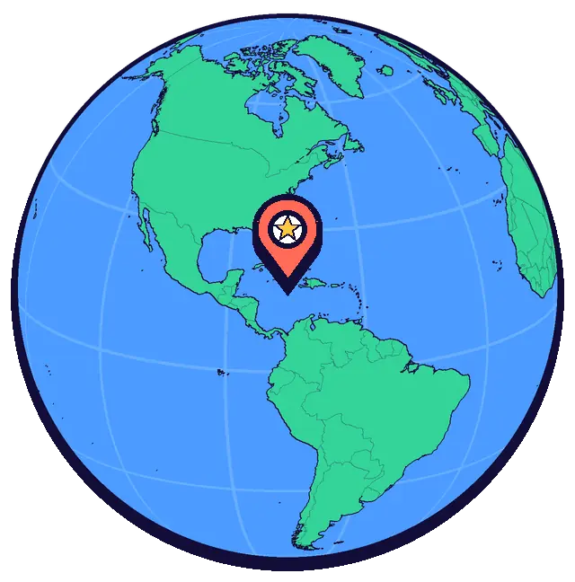 Kingston marked on a globe