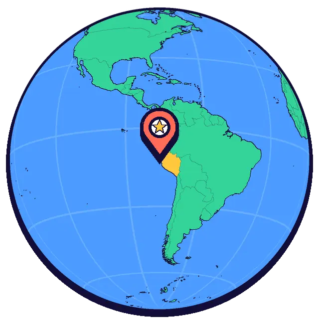 Lima marked on a globe
