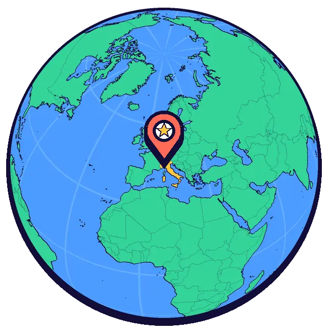 موقع ميلانو على كرة أرضية