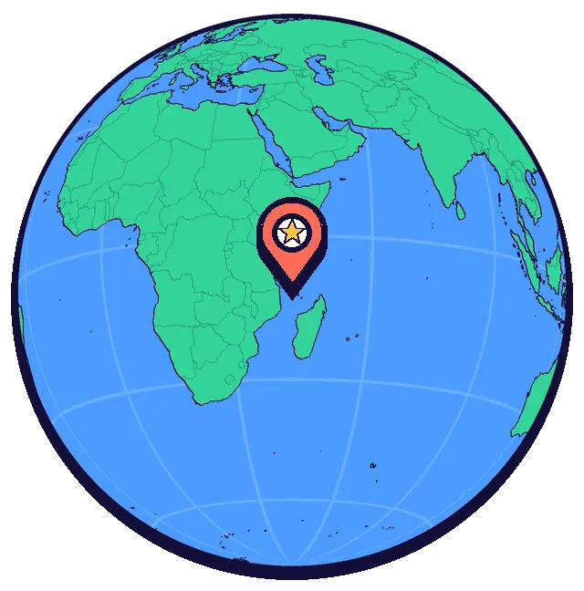 Moroni marked on a globe
