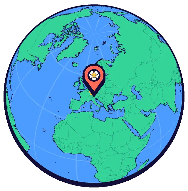 Munich marked on a globe