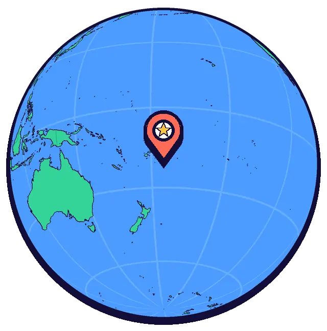 Nuku'alofa marked on a globe