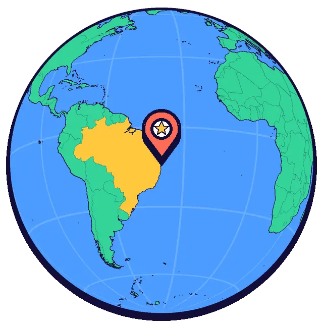 Ubicación de Salvador en un globo
