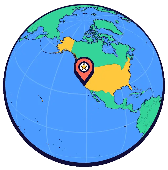 San Jose marked on a globe