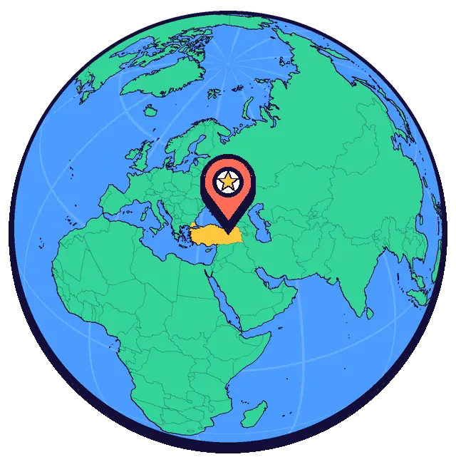 موقع طرابزون على كرة أرضية